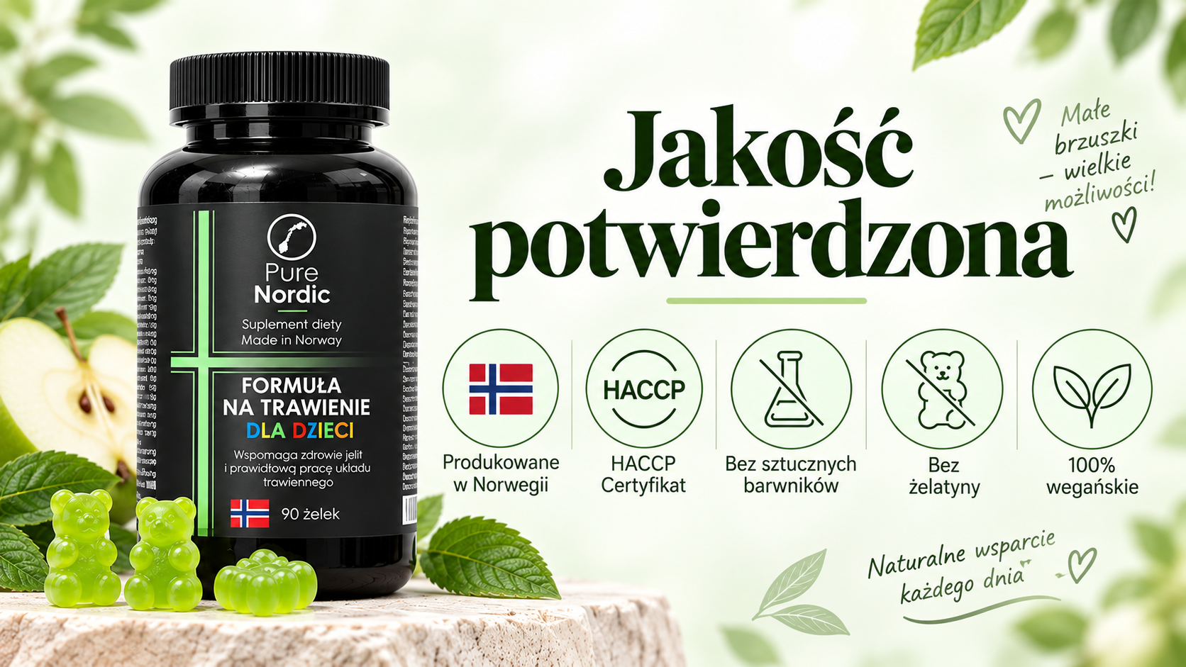 Certyfikaty i potwierdzenia jakości PureNordic dla dzieci