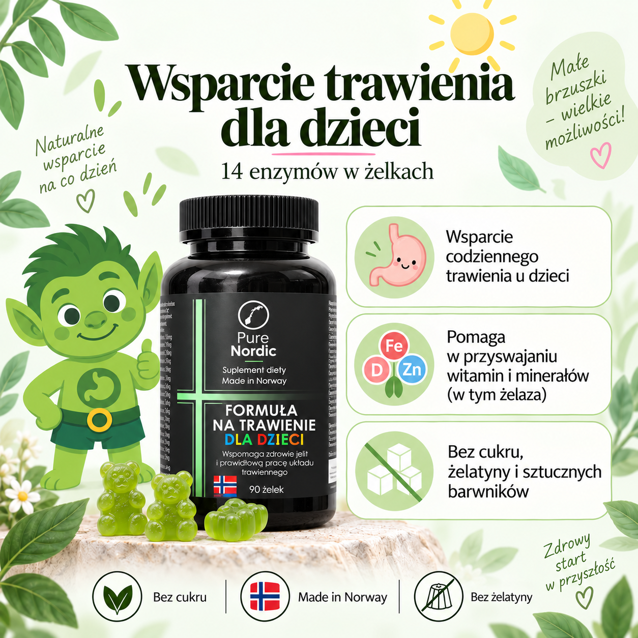 Kluczowe korzyści żelków trawiennych dla dzieci PureNordic
